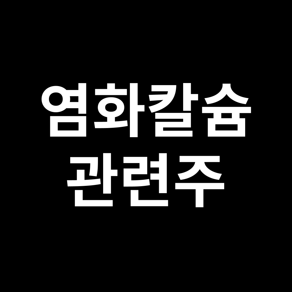 염화칼슘 관련주 대장주 TOP5 | 국내, 미국, 해외, 테마주, ETF 등