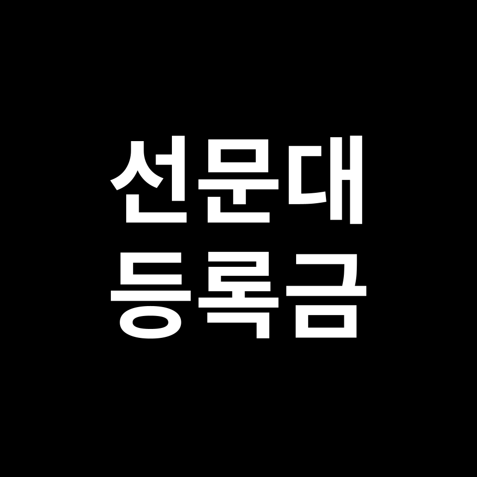 선문대학교 등록금