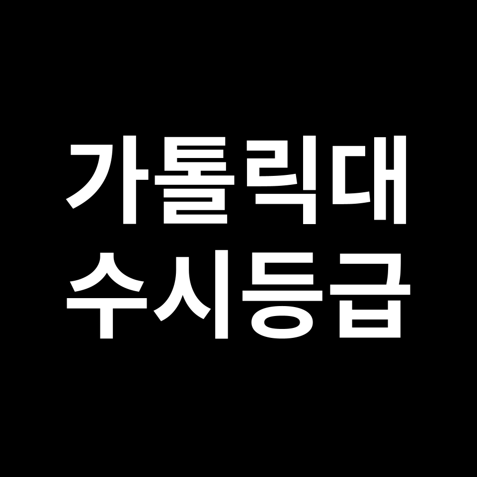 가톨릭대 가톨릭대 수시등급 수시등급 입결